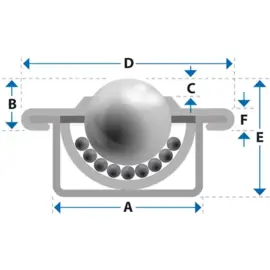 Kugelrolle, 15 mm, mit Flansch und POM Kugel, Omnitrack