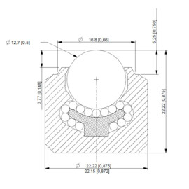 Ball Transfer Unit, 12.7 mm, flush mounted, Omnitrack