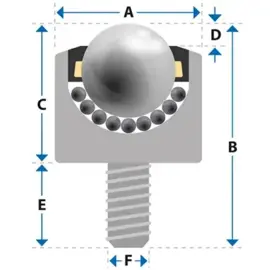 Ball Transfer Unit, 12 mm for heavy load MSP10